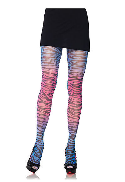 Rainbow Zebra Print Tights
