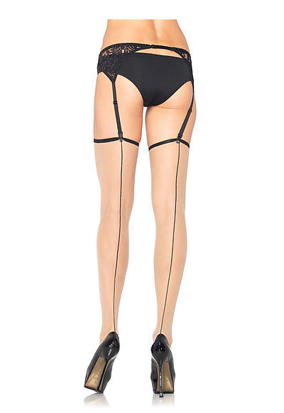 Spandex Sheer Contrast Backseam Stockings