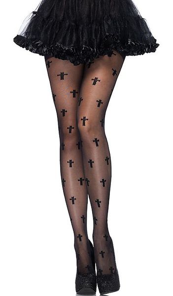 Spandex Sheer Cross Pantyhose