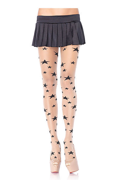 Spandex Sheer Woven Star Pantyhose