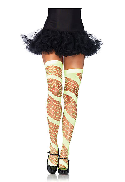 Swirl Diamond Net Thigh Highs