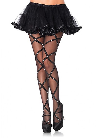 Contrast Woven Pantyhose