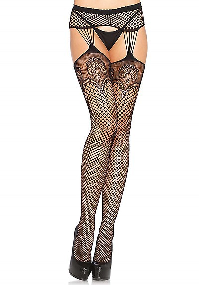 Netzstrumpfhose Floral