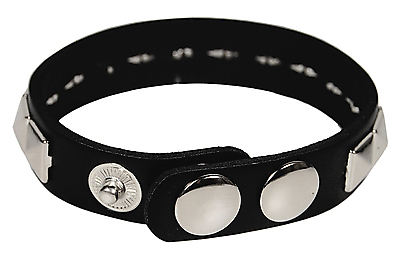 Kunstlederarmband - 1 Reihe Pyramidennieten