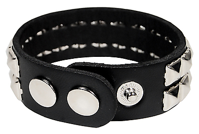Kunstlederarmband - 2 R. Pyramidennieten