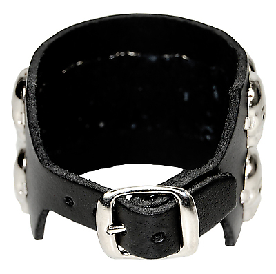 Lederarmband / 2 R. Totenkopfnieten