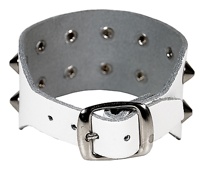 Lederarmband / Weiß 2 R. Spitznieten