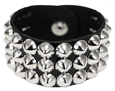 Kunstlederarmband / 3 R. Spitznieten
