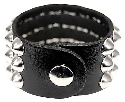 Kunstlederarmband / 3 R. Spitznieten
