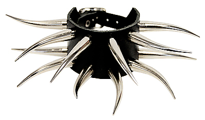 Lederarmband / 2 R. 5 Cm Krummconenieten