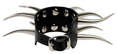 Lederarmband / 2 R. 5 Cm Krummconenieten