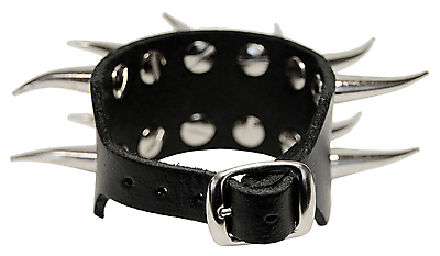 Lederarmband / 2 R. 3 Cm Krummconenieten