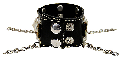 Kunstlederarmband / Pyramidennieten mit Ketten