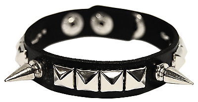 Kunstlederarmband schmal mit Nieten