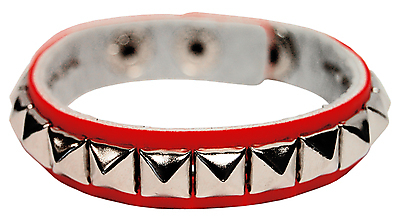 Kunstlederarmband / Pyramidennieten Rot