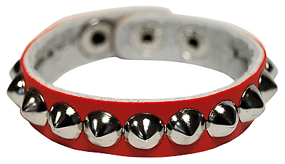 Kunstlederarmband / Spitznieten Rot