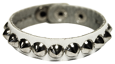 Kunstlederarmband / Spitznieten Weiss