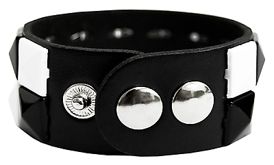 Kunstlederarmband - Pyramidennieten