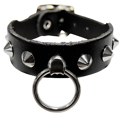 Lederarmband / 1 R. Spitznieten mit Ring