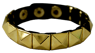 Kunstlederarmband - 1 Reihe Pyramiden