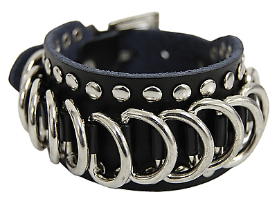 Lederarmband - Flachnieten und Ringe