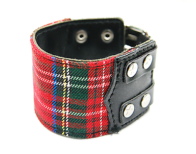 Lederarmband Schottenmuster