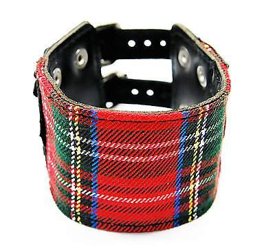 Lederarmband Schottenmuster