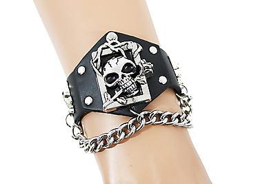 Armband - Totenkopf und Rose