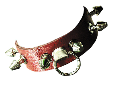 Lederfesselband - Killernieten Rot