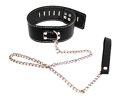 Lederhalsband mit Führungsleine