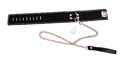 Lederhalsband mit Führungsleine
