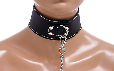 Lederhalsband mit Führungsleine