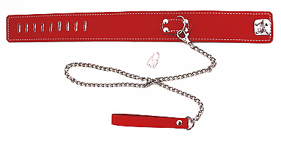 Lederhalsband mit Führungsleine