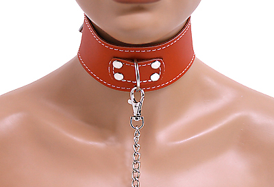 Lederhalsband mit Führungsleine