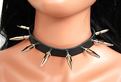 Lederhalsband / 3,5 cm Killernieten
