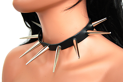 Lederhalsband / 5,5 cm Conenieten