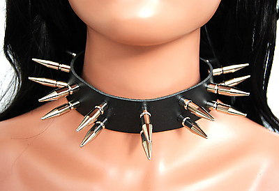 Lederhalsband / 2-reihig 3,5 cm Killernieten