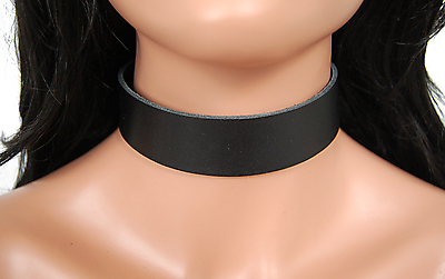 Lederhalsband / Uni 2,8 cm