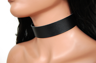 Lederhalsband / Uni 2,8 cm