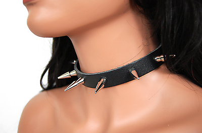 Lederhalsband / 2,5 cm Doppelte Conenieten