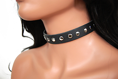 Lederhalsband / Flachnieten