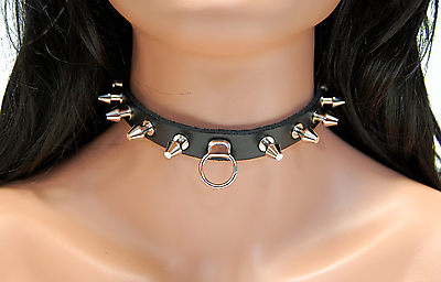 Lederhalsband / Killernieten & Ring