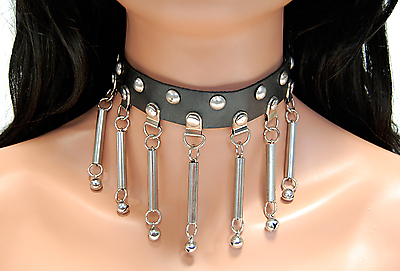 Kunstlederhalsband / Bells