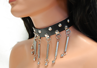 Kunstlederhalsband / Bells