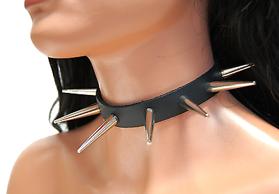 Lederhalsband / 3,8 cm Conenieten