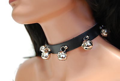 Kunstlederhalsband / Bells