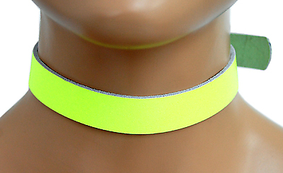 Lederhalsband - Neongelb