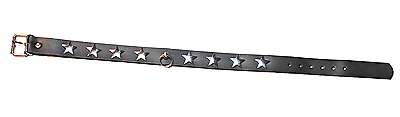 Lederhalsband - Sternnieten und Ring