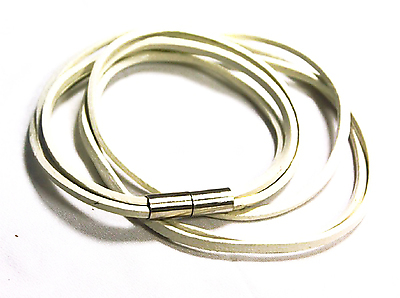 Lederband / Wei&szlig;