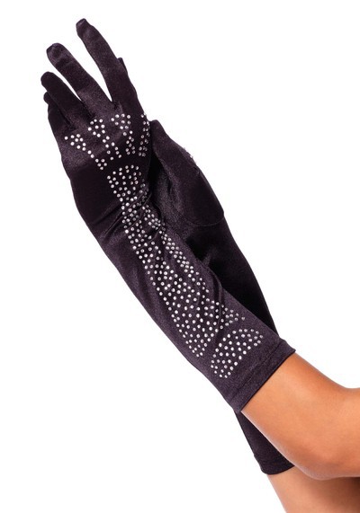 Rhinestone Bone Gloves